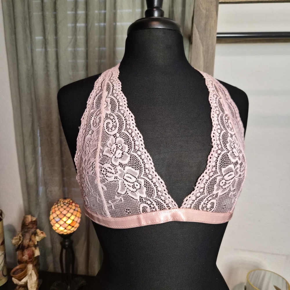 POL Lace Halter Bralette - Light Pink #0113